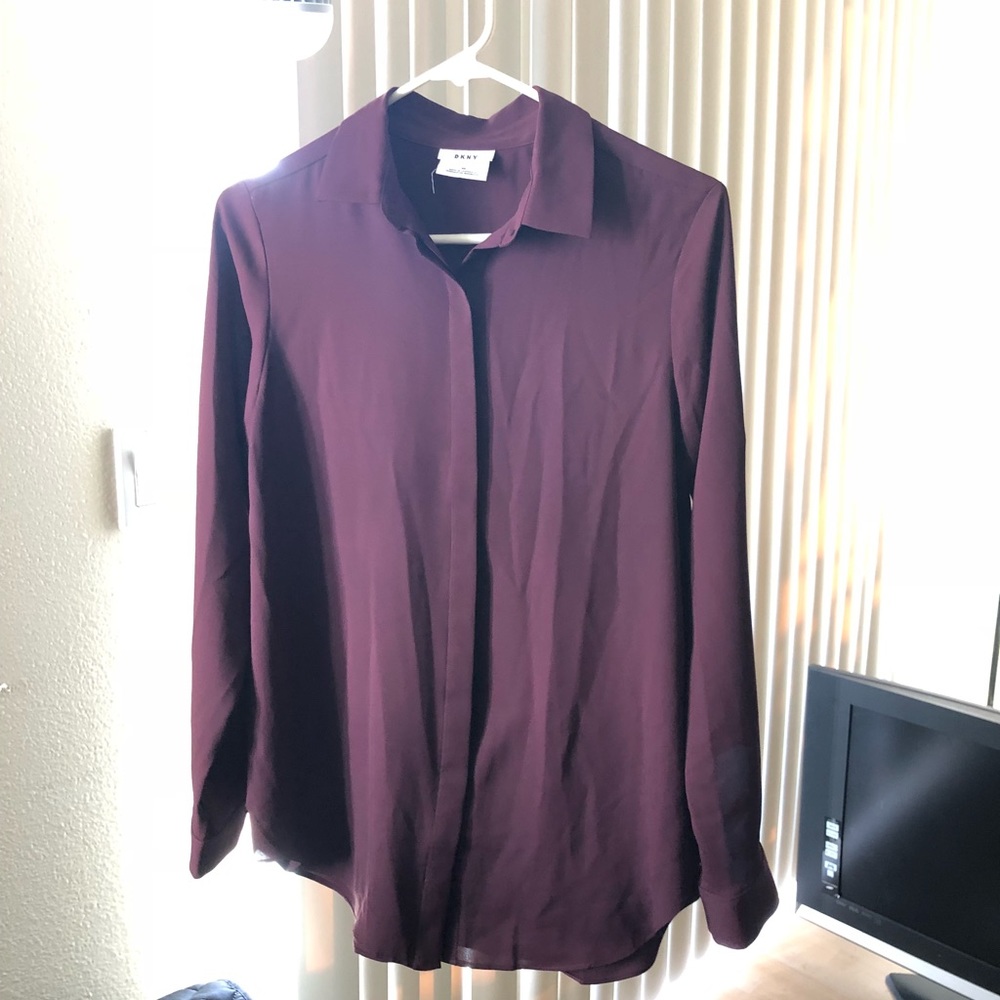 DKNY Plum/burgundy Blouse Size XS
